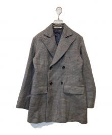 AURALEE（オーラリー）の古着「DOUBLE FACE CHECK DOUBLE-BREASTED JACKET　A8AJ04BN」｜ブラウン