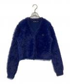 FRED PERRY×BEAMSフレッドペリー×ビームス）の古着「Fluffy Knit Cardigan カーディガン FZ7258」｜ブルー