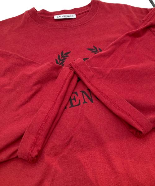 BALENCIAGA（バレンシアガ）BALENCIAGA (バレンシアガ) ロゴTシャツ 556109 TCV25 レッド サイズ:Sの古着・服飾アイテム