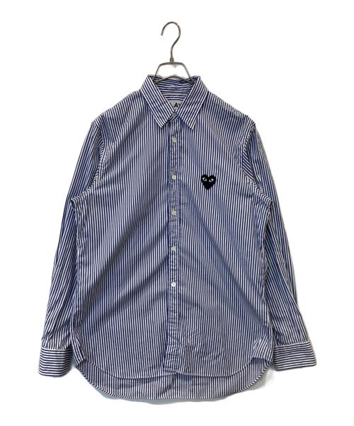 PLAY COMME des GARCONS（プレイコムデギャルソン）PLAY COMME des GARCONS (プレイコムデギャルソン) ストライプシャツ　AZ-B008 ブルー サイズ:Sの古着・服飾アイテム