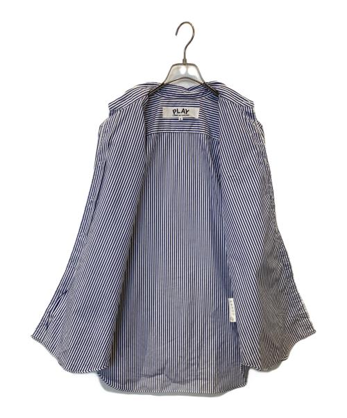 PLAY COMME des GARCONS（プレイコムデギャルソン）PLAY COMME des GARCONS (プレイコムデギャルソン) ストライプシャツ　AZ-B008 ブルー サイズ:Sの古着・服飾アイテム