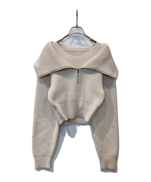 jacquemus（ジャックムス）JACQUEMUS (ジャックムス) LA MAILLE RISOUL ハーフジップニット ベージュ サイズ:36の古着・服飾アイテム