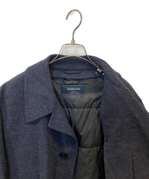 NEWYORKER（ニューヨーカー）NEWYORKER (ニューヨーカー) SOLOTEX ライナー付ステンカラーコート　16-35-3308 ネイビー サイズ:Lの古着・服飾アイテム