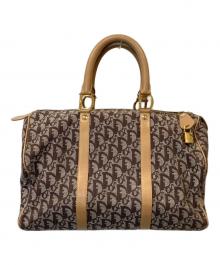 Christian Dior（クリスチャン ディオール）の古着「トロッターD金具ミニボストンバッグ PZ0092」｜ベージュ×ブラウン