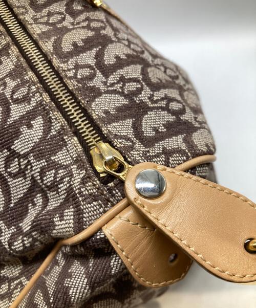 Christian Dior（クリスチャン ディオール）Christian Dior (クリスチャン ディオール) トロッターD金具ミニボストンバッグ PZ0092 ベージュ×ブラウンの古着・服飾アイテム