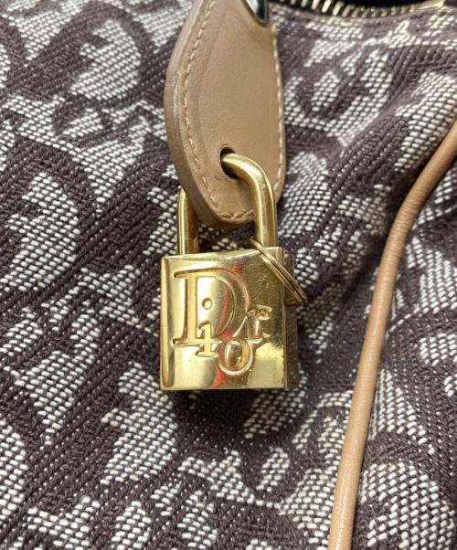Christian Dior（クリスチャン ディオール）Christian Dior (クリスチャン ディオール) トロッターD金具ミニボストンバッグ PZ0092 ベージュ×ブラウンの古着・服飾アイテム