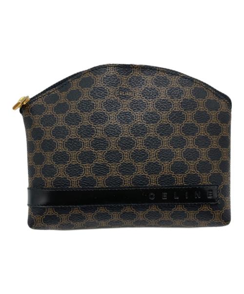 CELINE（セリーヌ）CELINE (セリーヌ) マカダム柄ポーチ M/00/2 ブラウンの古着・服飾アイテム