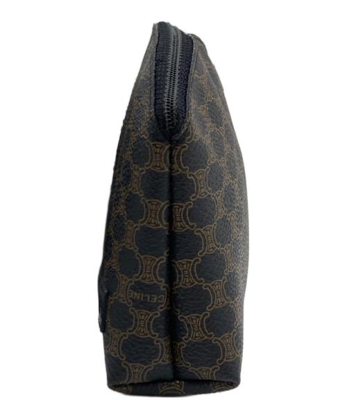 CELINE（セリーヌ）CELINE (セリーヌ) マカダム柄ポーチ M/00/2 ブラウンの古着・服飾アイテム