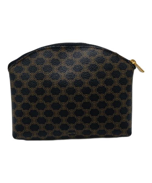 CELINE（セリーヌ）CELINE (セリーヌ) マカダム柄ポーチ M/00/2 ブラウンの古着・服飾アイテム