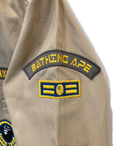 BAPE BY A BATHING APE（ベイプバイアベイシングエイプ）BAPE BY A BATHING APE (ベイプバイアベイシングエイプ) ミリタリーシャツ 001SH0301010X ベージュ サイズ:XXLの古着・服飾アイテム