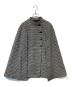 sheller（シェリエ）の古着「ハウンドトゥース ノーカラーケープコート　SL113030809」｜ブラック