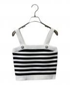 shellerシェリエ）の古着「bijou button knit bustier SL191040520」｜ホワイト