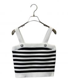 sheller（シェリエ）の古着「bijou button knit bustier SL191040520」｜ホワイト