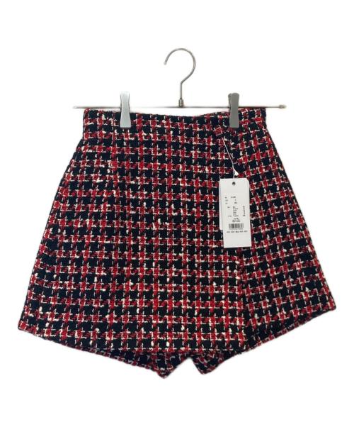 sheller（シェリエ）sheller (シェリエ) Lady tweed wrap culottes 241080 レッド サイズ:S 未使用品の古着・服飾アイテム