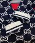 中古・古着 GUCCI (グッチ) GGジャガード ボーダー コットン プルオーバーニット 496458-X9107 ネイビー サイズ:XS：35000円