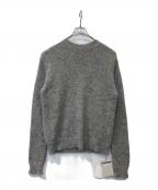 JIL SANDERジルサンダー）の古着「Midweight Wool Crew-Neck Sweater ミッドウェイト・ウール・クルーネック・セーター J53GP0012 J1453」｜グレー