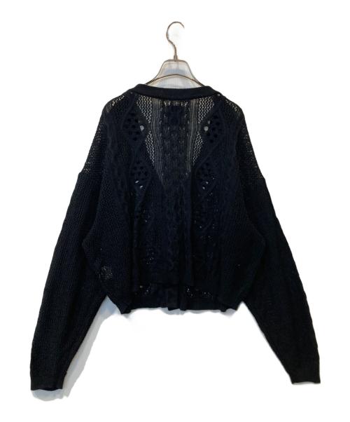kota gushiken（コウタグシケン）Kota Gushiken (コウタグシケン) Lace Aran Cardigan レース アラン カーディガン ブラック サイズ:1の古着・服飾アイテム