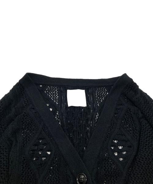 kota gushiken（コウタグシケン）Kota Gushiken (コウタグシケン) Lace Aran Cardigan レース アラン カーディガン ブラック サイズ:1の古着・服飾アイテム