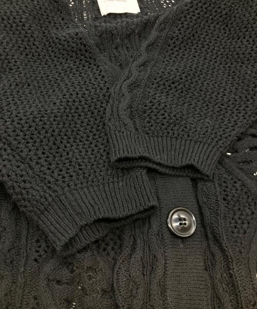 kota gushiken（コウタグシケン）Kota Gushiken (コウタグシケン) Lace Aran Cardigan レース アラン カーディガン ブラック サイズ:1の古着・服飾アイテム