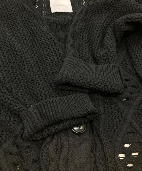 kota gushiken（コウタグシケン）Kota Gushiken (コウタグシケン) Lace Aran Cardigan レース アラン カーディガン ブラック サイズ:1の古着・服飾アイテム
