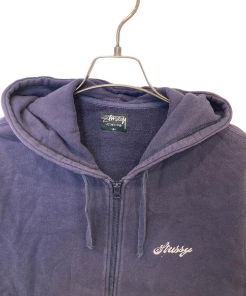 stussy（ステューシー）stussy (ステューシー) ジップパーカー パープル サイズ:Mの古着・服飾アイテム