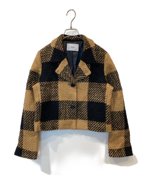 sheller（シェリエ）sheller (シェリエ) ブロックチェックショートジャケット　311082 ブラウン サイズ:F 未使用品の古着・服飾アイテム
