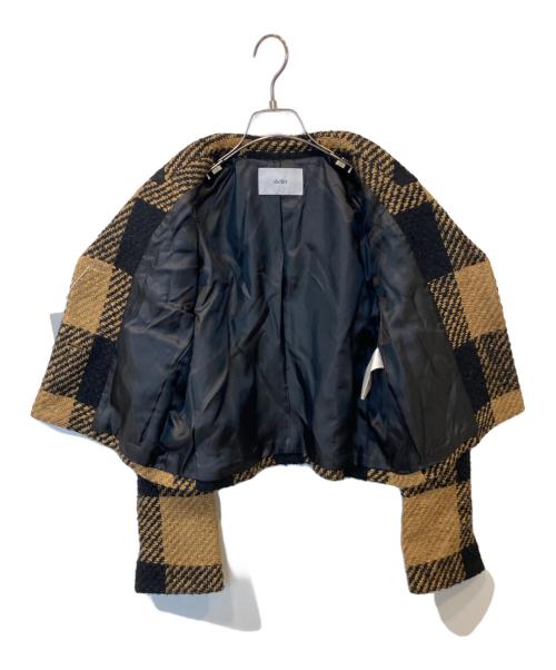 sheller（シェリエ）sheller (シェリエ) ブロックチェックショートジャケット　311082 ブラウン サイズ:F 未使用品の古着・服飾アイテム