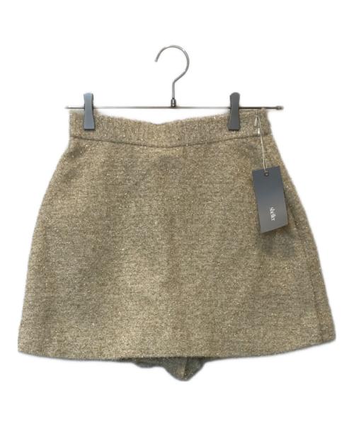sheller（シェリエ）sheller (シェリエ) ラメミニスカート ベージュ サイズ:M 未使用品の古着・服飾アイテム