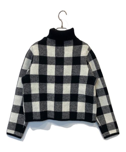 sheller（シェリエ）sheller (シェリエ) ブロックチェックアンサンブルニット ホワイト×ブラック サイズ:FREE 未使用品の古着・服飾アイテム