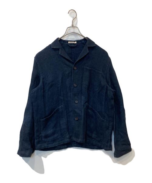AURALEE（オーラリー）AURALEE (オーラリー) リネン ダブルフェイス ブルゾン　A20SB03WL ネイビーの古着・服飾アイテム