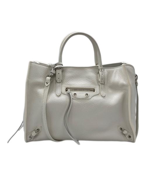 BALENCIAGA（バレンシアガ）BALENCIAGA (バレンシアガ) ペーパーミニ 2WAY ハンドバッグ 370926 370926・9002・A・535269 ホワイトの古着・服飾アイテム