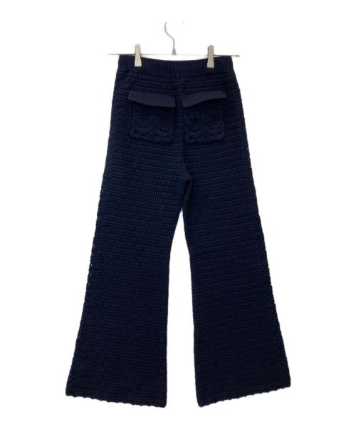 Lily Brown（リリーブラウン）Lily Brown (リリーブラウン) クロシェトリムニットパンツ LWNP262087 ネイビー サイズ:FREEの古着・服飾アイテム