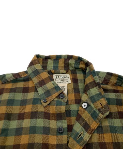 L.L.Bean（エルエルビーン）L.L.Bean (エルエルビーン) Comfort Stretch Flannel Shirt 511541 ブラウン×グリーン サイズ:Sの古着・服飾アイテム