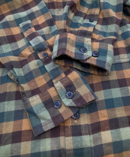 L.L.Bean（エルエルビーン）L.L.Bean (エルエルビーン) Comfort Stretch Flannel Shirt 511541 ブラウン×グリーン サイズ:Sの古着・服飾アイテム