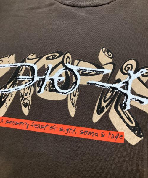 Travis Scott（トラヴィススコット）TRAVIS SCOTT (トラヴィススコット) プリントTシャツ ブラウン サイズ:Lの古着・服飾アイテム