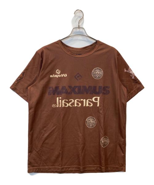 Travis Scott（トラヴィススコット）TRAVIS SCOTT (トラヴィススコット) プリントTシャツ ブラウン サイズ:Lの古着・服飾アイテム