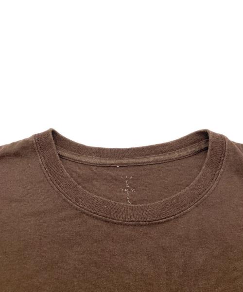 Travis Scott（トラヴィススコット）TRAVIS SCOTT (トラヴィススコット) プリントTシャツ ブラウン サイズ:Mの古着・服飾アイテム