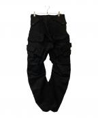 JULIUSユリウス）の古着「10.5oz Stretch Denim Wide Cargo Pants　857PAM4」｜ブラック