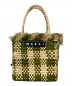 MARNIマルニ）の古着「IRACA PALM MED BAG」｜グリーン×ベージュ