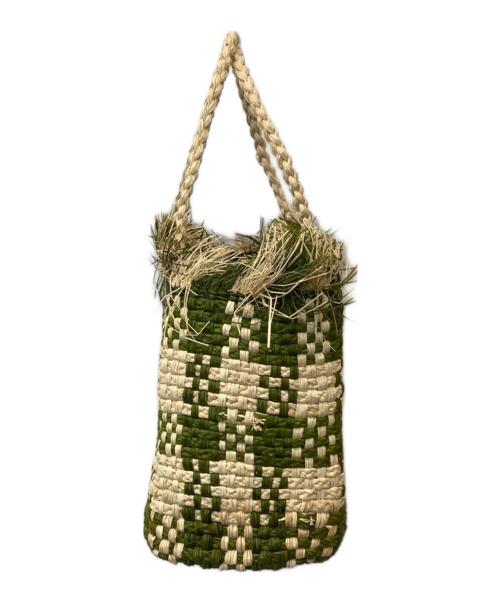 MARNI（マルニ）MARNI (マルニ) IRACA PALM MED BAG グリーン×ベージュの古着・服飾アイテム