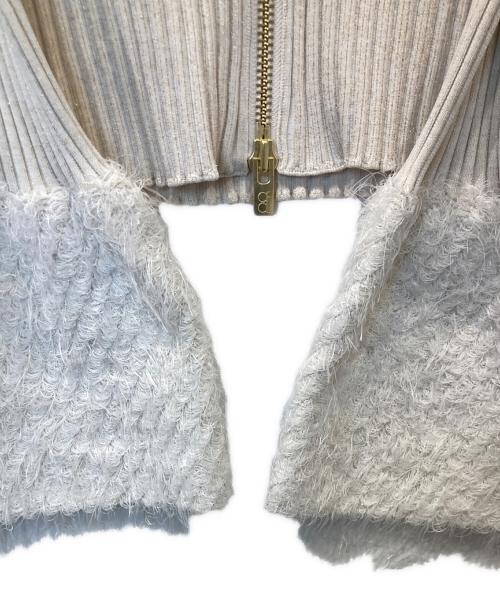 CFCL（シーエフシーエル）CFCL FLUTED PILE GLITTER CROPPED ZIP SHIRT CARDIGAN 「フルーテッド パイル グリッター クロップド ジップ シャツ カーディガン CF010KE179JP00 ベージュ サイズ:1の古着・服飾アイテム