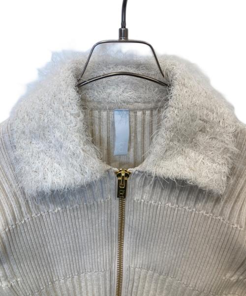 CFCL（シーエフシーエル）CFCL FLUTED PILE GLITTER CROPPED ZIP SHIRT CARDIGAN 「フルーテッド パイル グリッター クロップド ジップ シャツ カーディガン CF010KE179JP00 ベージュ サイズ:1の古着・服飾アイテム