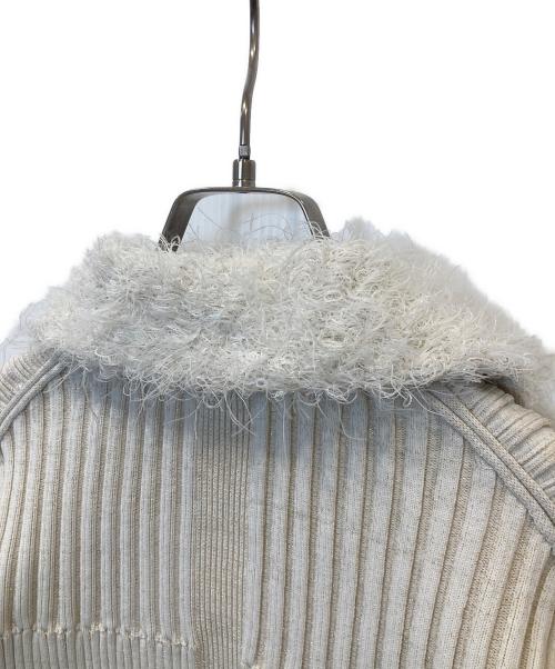 CFCL（シーエフシーエル）CFCL FLUTED PILE GLITTER CROPPED ZIP SHIRT CARDIGAN 「フルーテッド パイル グリッター クロップド ジップ シャツ カーディガン CF010KE179JP00 ベージュ サイズ:1の古着・服飾アイテム