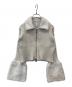 CFCL（シーエフシーエル）の古着「FLUTED PILE GLITTER CROPPED ZIP SHIRT CARDIGAN 「フルーテッド パイル グリッター クロップド ジップ シャツ カーディガン CF010KE179JP00」｜ベージュ