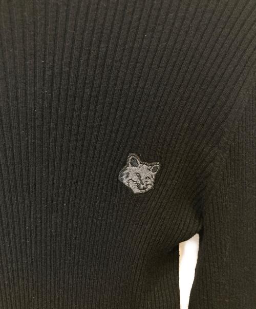 maison kitsune（メゾンキツネ）maison kitsune (メゾンキツネ) リブタートルネックニット LW00806KT1091 ブラック サイズ:XSの古着・服飾アイテム