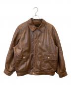 dunhillダンヒル）の古着「ヴィンテージレザーフライトジャケット」｜ブラウン