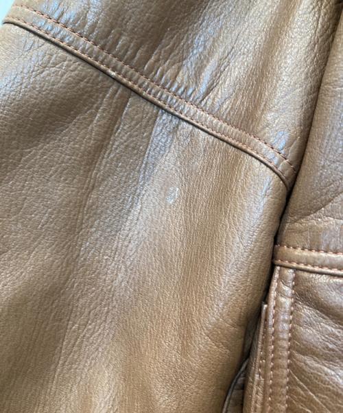 dunhill（ダンヒル）dunhill (ダンヒル) ヴィンテージレザーフライトジャケット ブラウン サイズ:40の古着・服飾アイテム