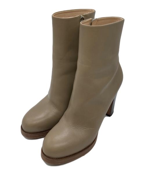 CELINE（セリーヌ）CELINE (セリーヌ) サイドジップショートブーツ ベージュ サイズ:37 1/2の古着・服飾アイテム