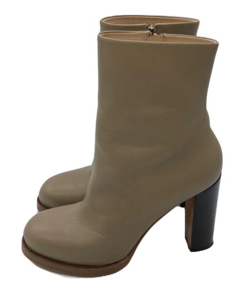 CELINE（セリーヌ）CELINE (セリーヌ) サイドジップショートブーツ ベージュ サイズ:37 1/2の古着・服飾アイテム
