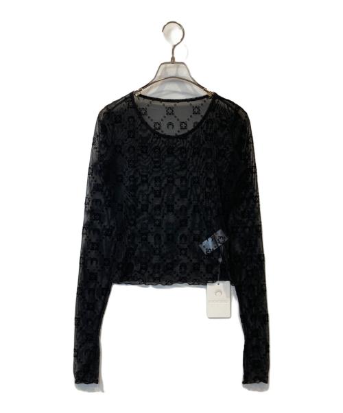 MARINE SERRE（マリーンセル）MARINE SERRE (マリーンセル) シアーモノグラムカットソー ブラック サイズ:XS 未使用品の古着・服飾アイテム